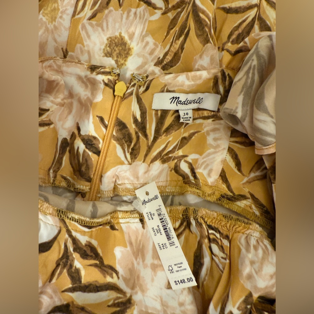 NWT Madewell Yellow Floral Maxi Dress - Picture 7 of 7